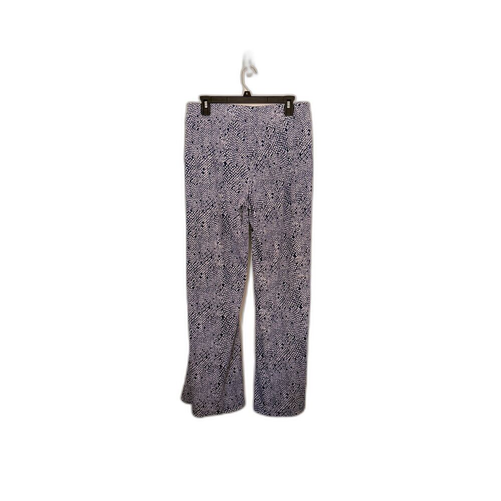 Retro John Paul Richard Navy and White Abstract Print Wide Leg Pants Size L